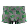Shamrocks Houndstooth Pattern Print Men's Boxer Briefs