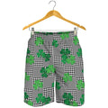 Shamrocks Houndstooth Pattern Print Men's Shorts