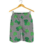 Shamrocks Houndstooth Pattern Print Men's Shorts