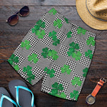 Shamrocks Houndstooth Pattern Print Men's Shorts