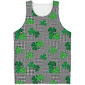 Shamrocks Houndstooth Pattern Print Men's Tank Top