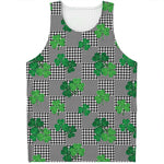 Shamrocks Houndstooth Pattern Print Men's Tank Top
