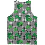 Shamrocks Houndstooth Pattern Print Men's Tank Top