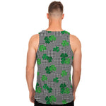 Shamrocks Houndstooth Pattern Print Men's Tank Top