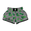Shamrocks Houndstooth Pattern Print Muay Thai Boxing Shorts