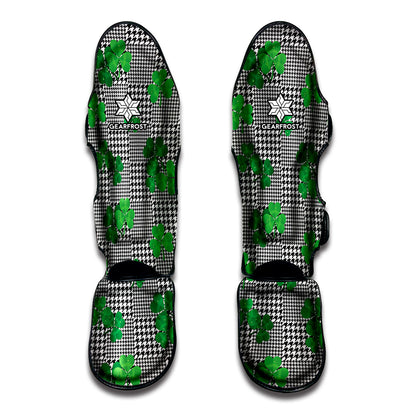 Shamrocks Houndstooth Pattern Print Muay Thai Shin Guard