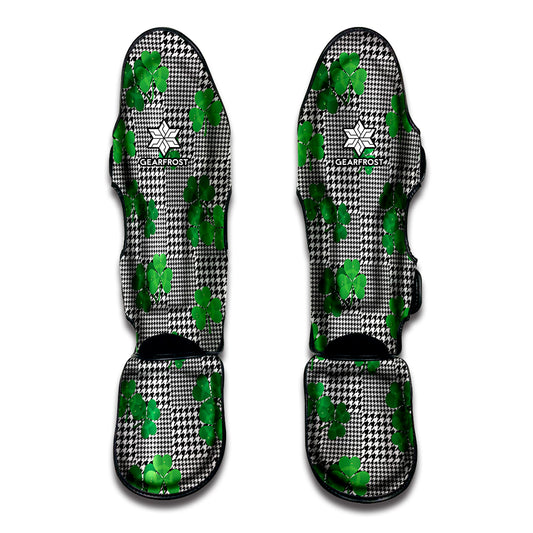 Shamrocks Houndstooth Pattern Print Muay Thai Shin Guard