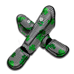 Shamrocks Houndstooth Pattern Print Muay Thai Shin Guard