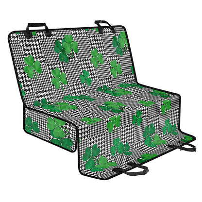 Shamrocks Houndstooth Pattern Print Pet Car Back Seat Cover