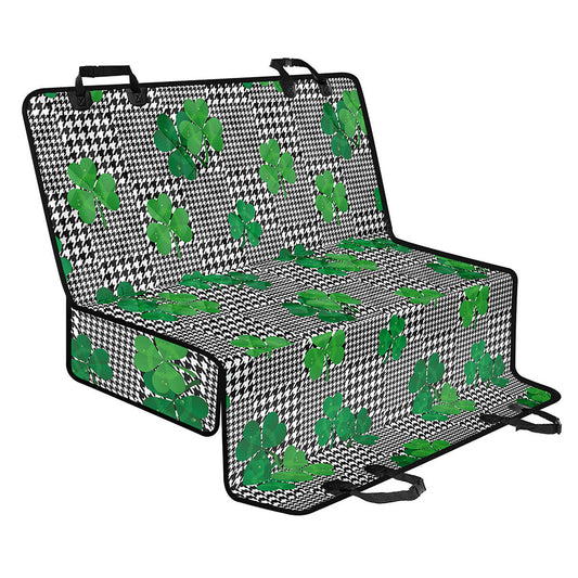 Shamrocks Houndstooth Pattern Print Pet Car Back Seat Cover