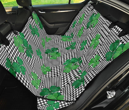 Shamrocks Houndstooth Pattern Print Pet Car Back Seat Cover