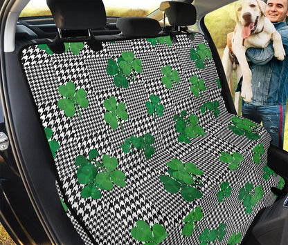 Shamrocks Houndstooth Pattern Print Pet Car Back Seat Cover
