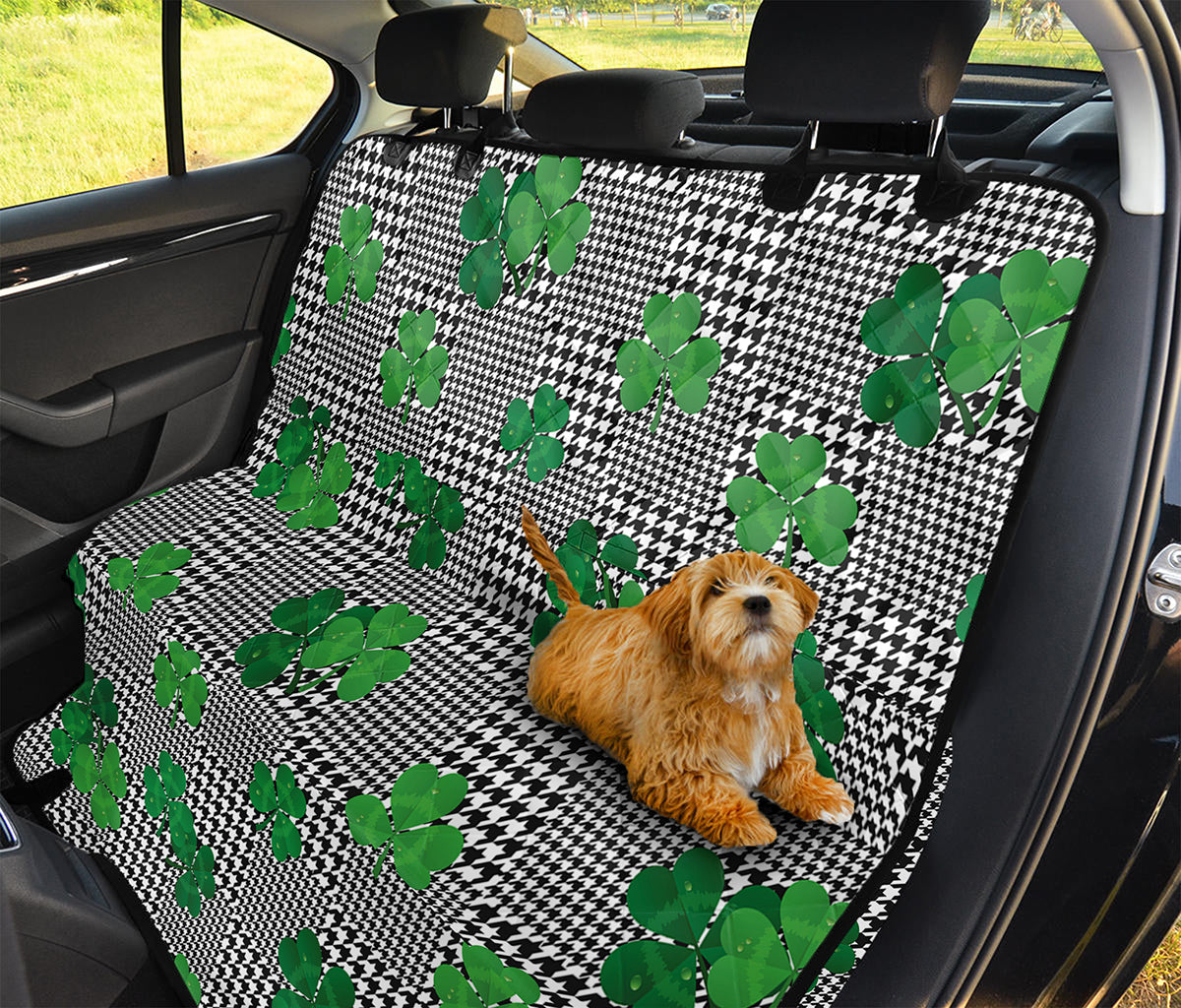 Shamrocks Houndstooth Pattern Print Pet Car Back Seat Cover