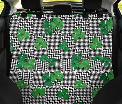 Shamrocks Houndstooth Pattern Print Pet Car Back Seat Cover