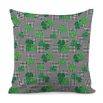 Shamrocks Houndstooth Pattern Print Pillow Cover