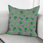 Shamrocks Houndstooth Pattern Print Pillow Cover