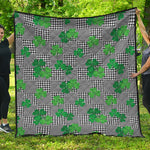 Shamrocks Houndstooth Pattern Print Quilt