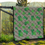 Shamrocks Houndstooth Pattern Print Quilt
