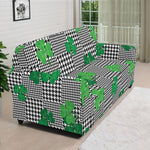 Shamrocks Houndstooth Pattern Print Sofa Cover