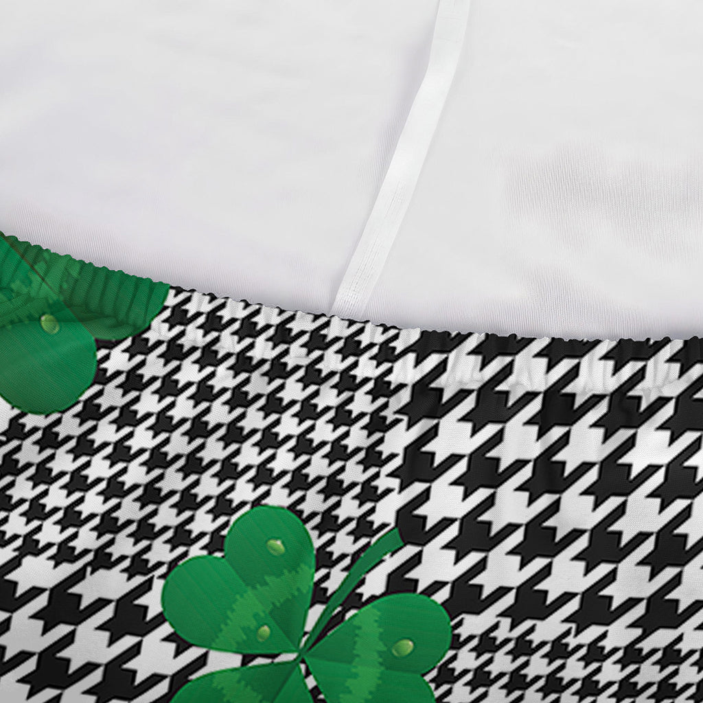 Shamrocks Houndstooth Pattern Print Sofa Cover
