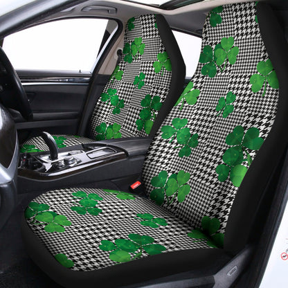 Shamrocks Houndstooth Pattern Print Universal Fit Car Seat Covers