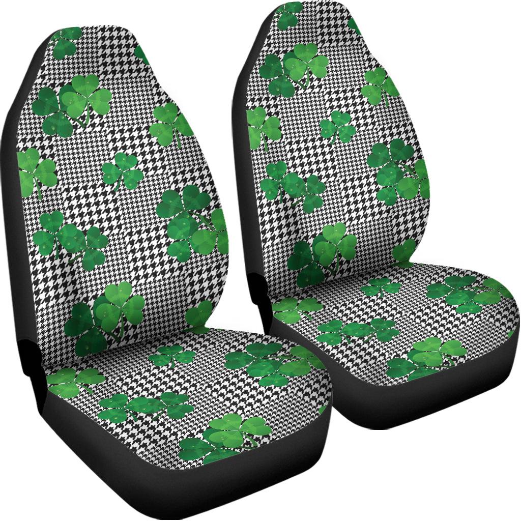 Shamrocks Houndstooth Pattern Print Universal Fit Car Seat Covers