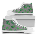Shamrocks Houndstooth Pattern Print White High Top Sneakers