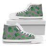 Shamrocks Houndstooth Pattern Print White High Top Shoes