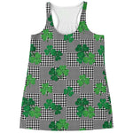 Shamrocks Houndstooth Pattern Print Women's Racerback Tank Top