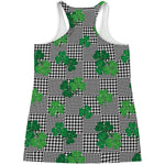 Shamrocks Houndstooth Pattern Print Women's Racerback Tank Top