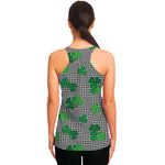 Shamrocks Houndstooth Pattern Print Women's Racerback Tank Top