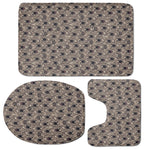 Shar Pei And Pug Pattern Print 3 Piece Bath Mat Set