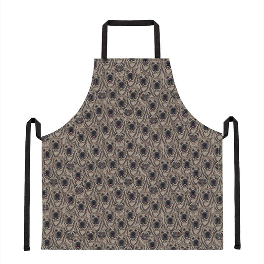 Shar Pei And Pug Pattern Print Apron