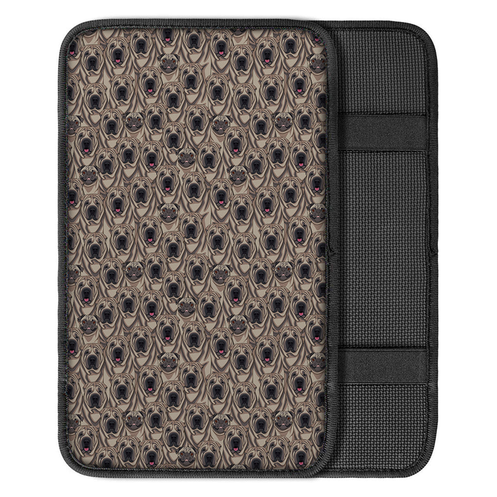 Shar Pei And Pug Pattern Print Car Center Console Cover