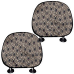Shar Pei And Pug Pattern Print Car Headrest Covers