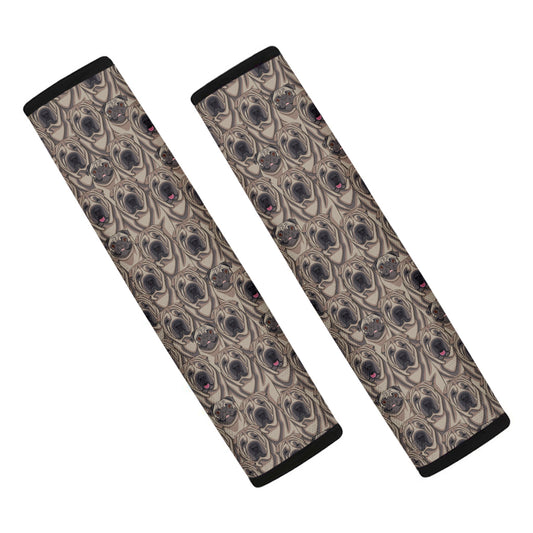 Shar Pei And Pug Pattern Print Car Seat Belt Covers