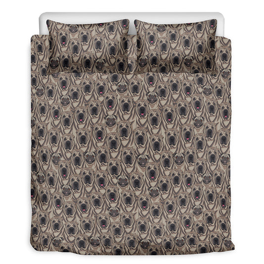 Shar Pei And Pug Pattern Print Duvet Cover Bedding Set