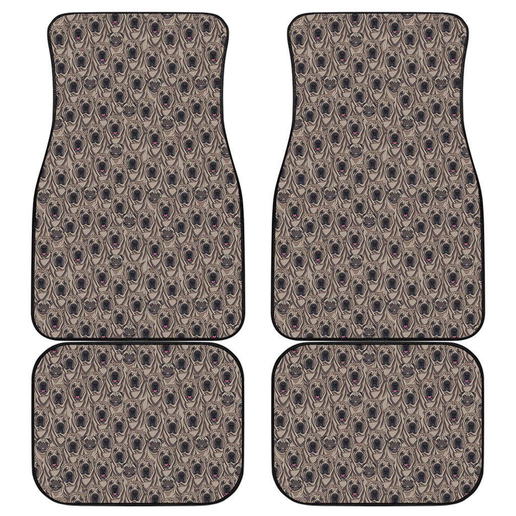 Shar Pei And Pug Pattern Print Front and Back Car Floor Mats
