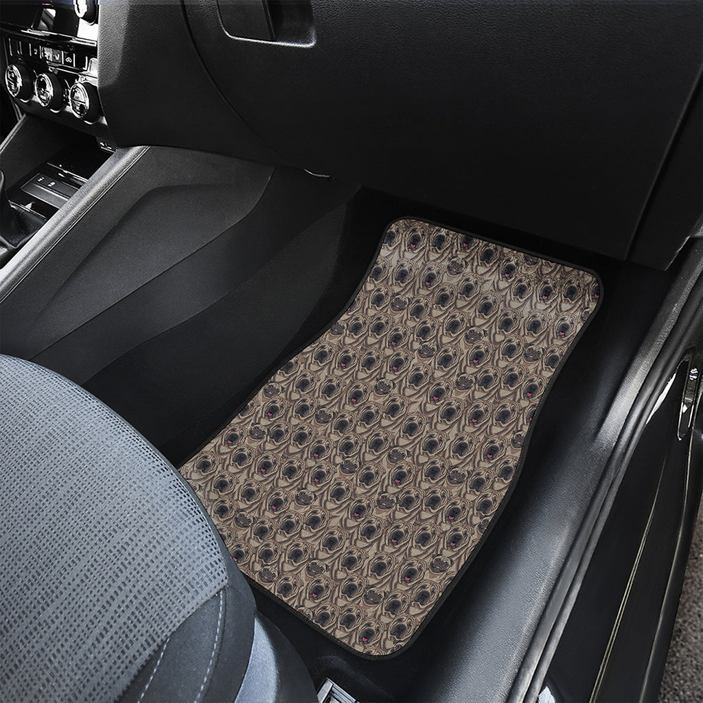 Shar Pei And Pug Pattern Print Front and Back Car Floor Mats