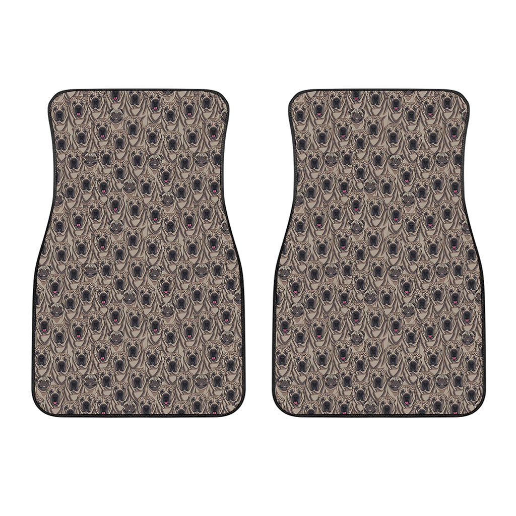 Shar Pei And Pug Pattern Print Front Car Floor Mats