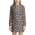 Shar Pei And Pug Pattern Print Pullover Hoodie Dress