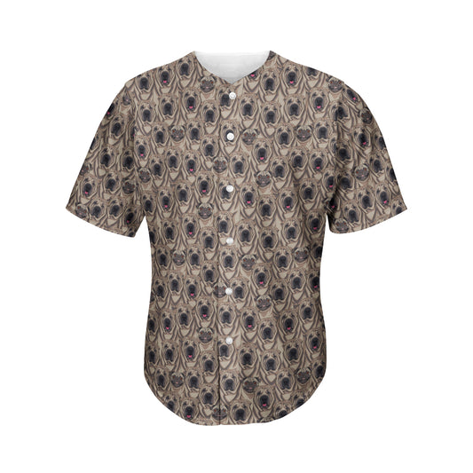 Shar Pei And Pug Pattern Print Men's Baseball Jersey