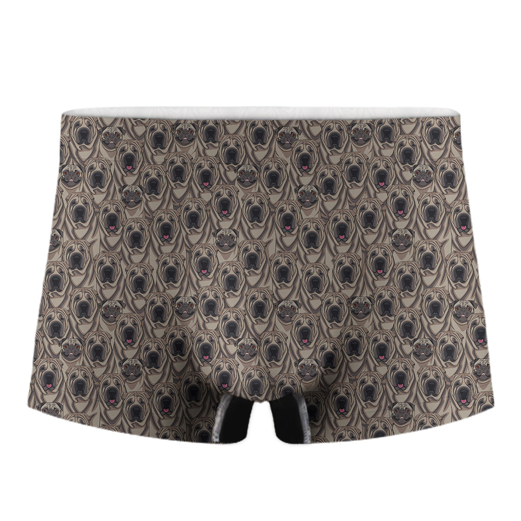 Shar Pei And Pug Pattern Print Men's Boxer Briefs