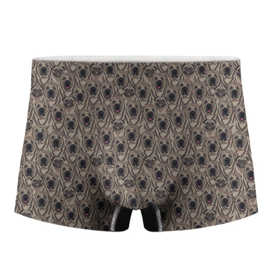 Shar Pei And Pug Pattern Print Men's Boxer Briefs