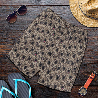 Shar Pei And Pug Pattern Print Men's Shorts