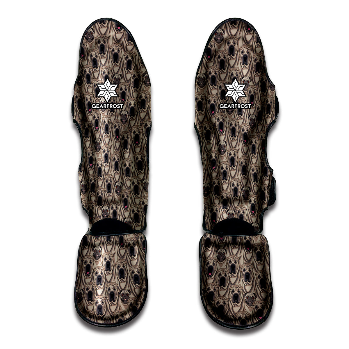 Shar Pei And Pug Pattern Print Muay Thai Shin Guard