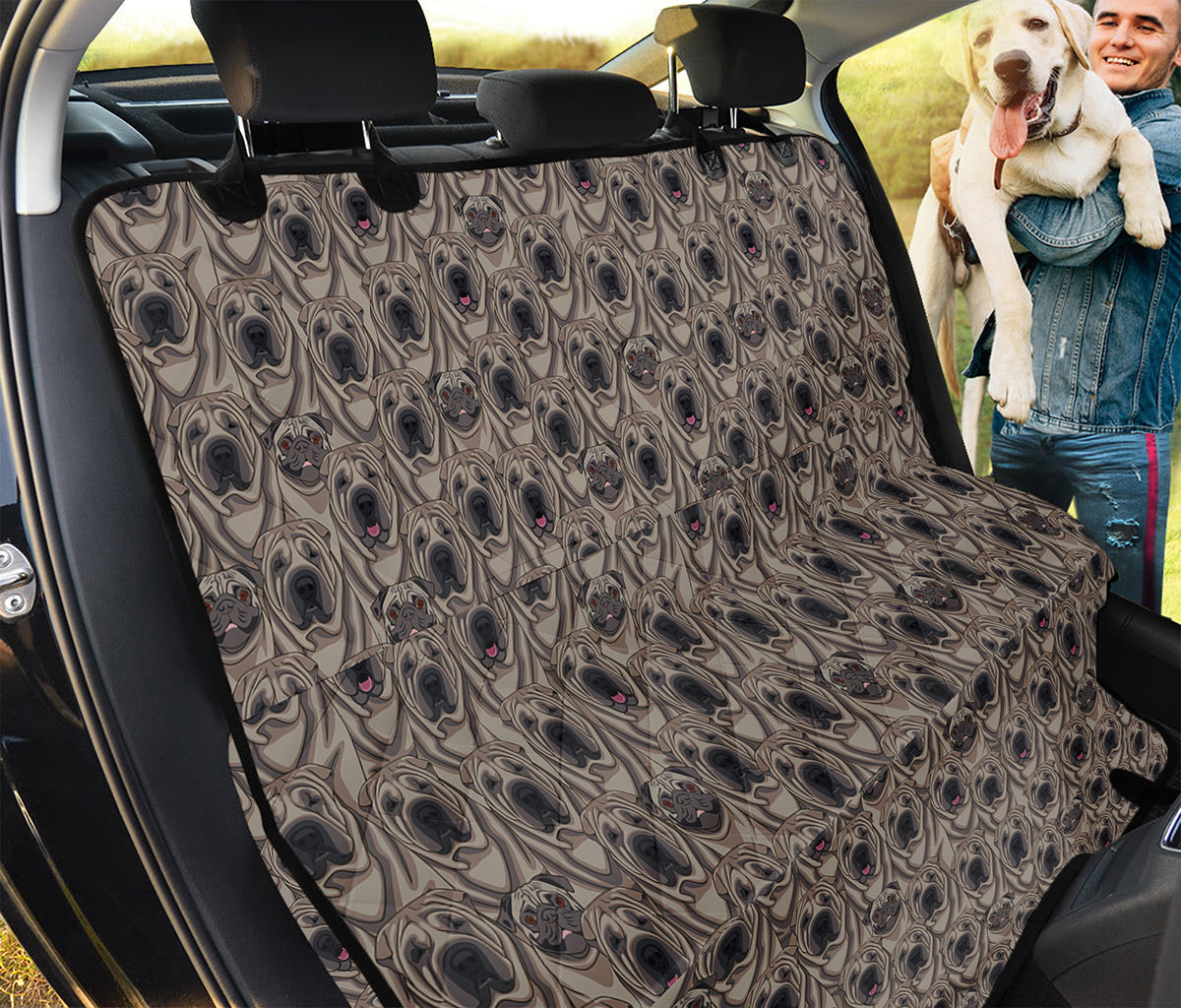 Shar Pei And Pug Pattern Print Pet Car Back Seat Cover