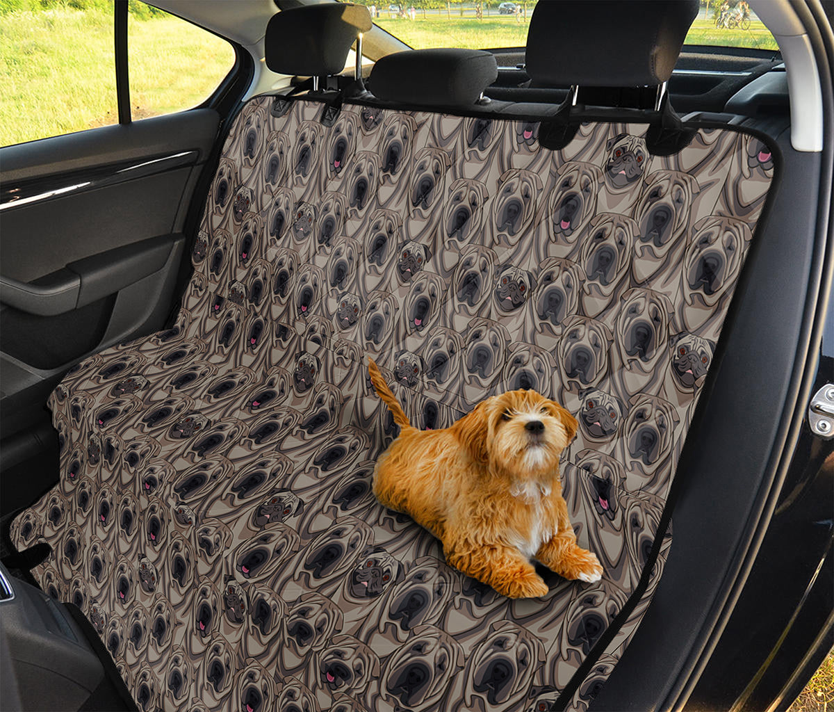 Shar Pei And Pug Pattern Print Pet Car Back Seat Cover