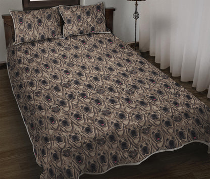 Shar Pei And Pug Pattern Print Quilt Bed Set