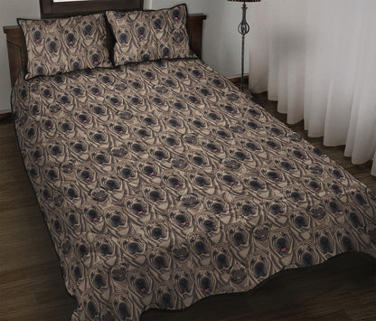 Shar Pei And Pug Pattern Print Quilt Bed Set